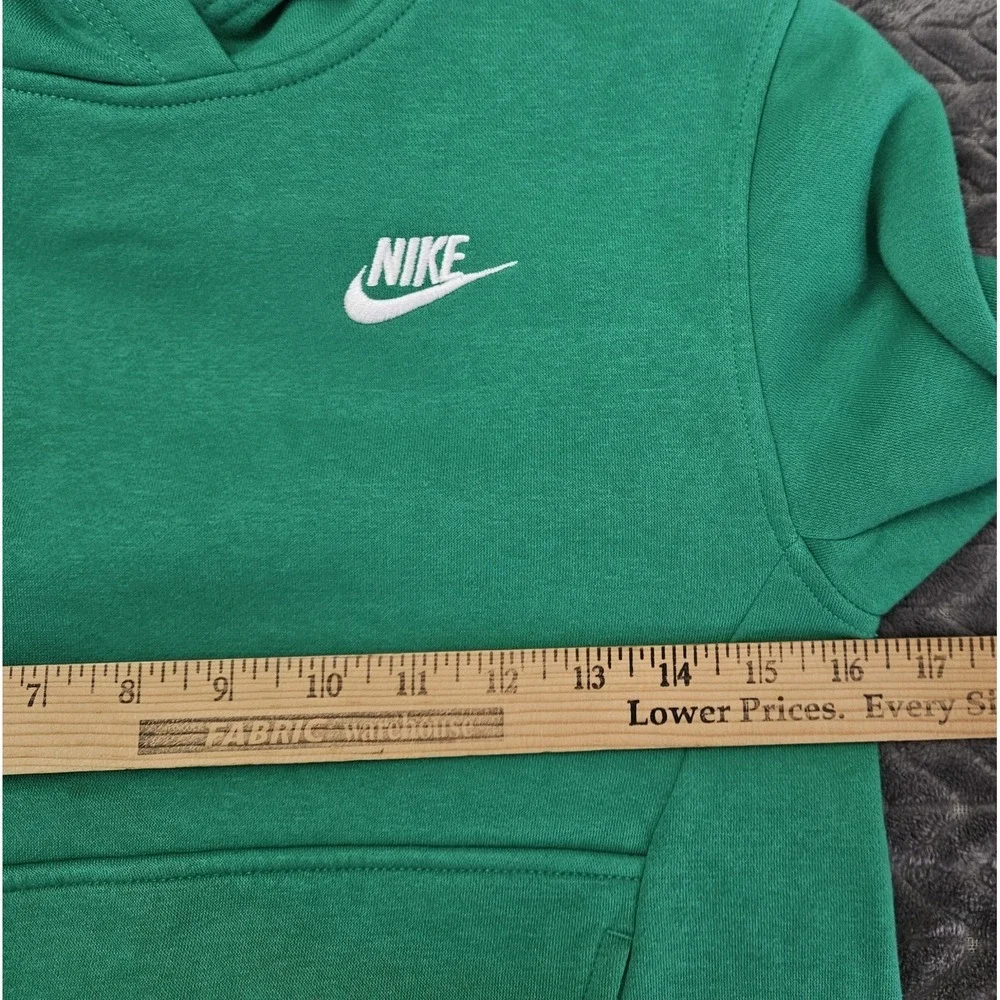 Nike Sportswear Fleece Embroidered‎ Logo Hoodie Green Kids Children's Size Small